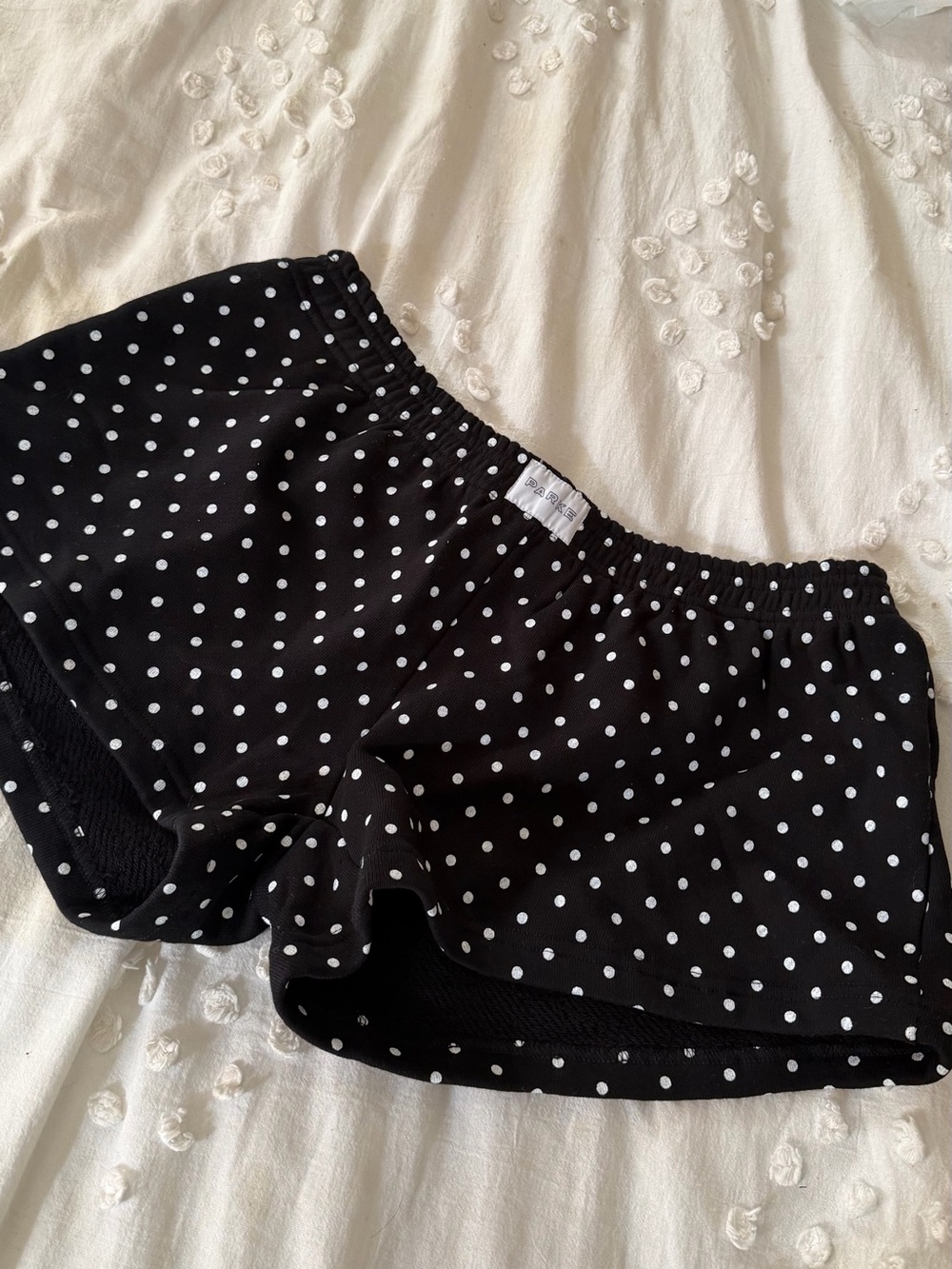 Women’s Black Polka Dot Sleep Shorts with Elastic Waist